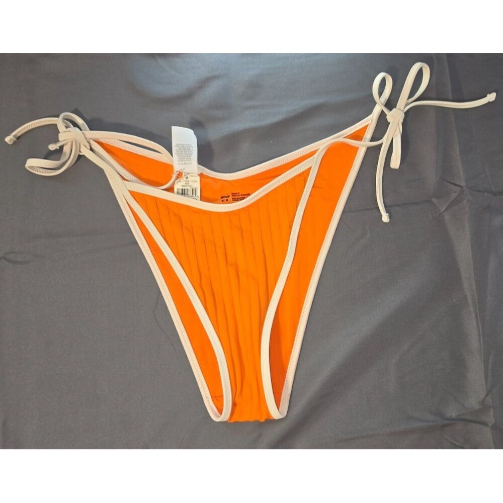 Aerie Orange String Closure Swim Bathing Suit Bottom Cheekiest New Medium M